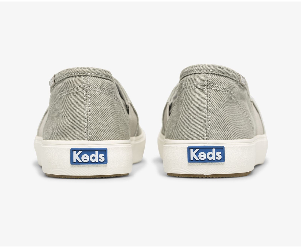 Keds Slip Ons Grey - Clipper Washed Solids - Womens GSOMRJ-314